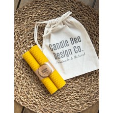 Candle Bee Design 2'li  Orta Boy Şamdan Doğal Balmumu