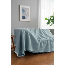 Rell Home Pamuklu Dokulu Ekru Koltuk Şalı 170X220 cm – Saçaklı Tv Battaniyesi & Dekoratif Koltuk Örtüsü