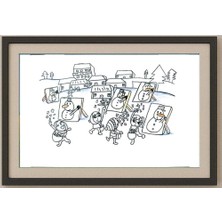Karikatural Chen Yue Xi 29X21CM Orijinal Karikatür Tablo