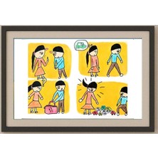 Karikatural Xin Wan He 29X21CM Orijinal Karikatür Tablo