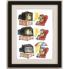 Karikatural Li Han Meng 29X21CM Orijinal Karikatür Tablo