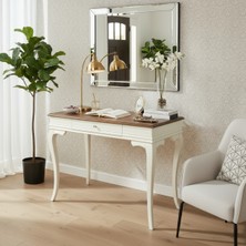Wooding Mobilya 110 cm Masif Rustik Krem Ceviz Dresuar