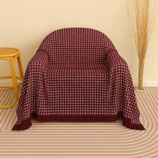 Rell Home Pamuklu Dokulu Ekru Koltuk Şalı 170X220 cm – Saçaklı Tv Battaniyesi & Dekoratif Koltuk Örtüsü
