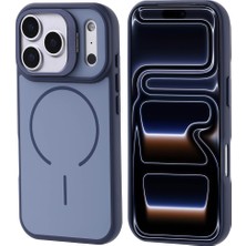 Zenith Works iPhone 17 Pro Kılıf M-Safe Şarj Özellikli Kamera Standlı Zore Notron Kapak - Lacivert