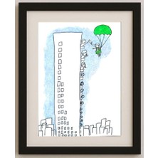 Karikatural Zhang Si Qi 29X21CM Orijinal Karikatür Tablo