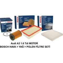 Bosch Filtre Seti 1.6 Tdi Audi A3 2013>2019
