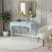 Wooding Mobilya 90 cm Masif Rustik Mavi Dresuar