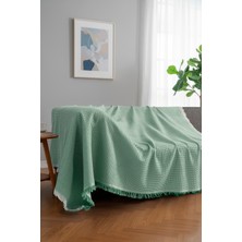 Rell Home Pamuklu Dokulu Ekru Koltuk Şalı 170X220 cm – Saçaklı Tv Battaniyesi & Dekoratif Koltuk Örtüsü