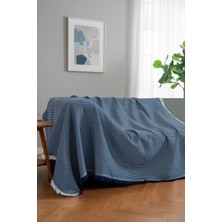 Rell Home Pamuklu Dokulu Ekru Koltuk Şalı 170X220 cm – Saçaklı Tv Battaniyesi & Dekoratif Koltuk Örtüsü