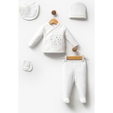 Bebitof %100 Pamuk Sevimli Buluttaki Tavşan Desenli 5 Parça Yenidoğan Hastane Çıkışı Zıbın Seti BBTF.EKR.20227.03