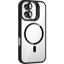 Alan Tech Apple iPhone 17 Kılıf Standlı ve Kamera Lens Hediyeli M-Safe Şarj Özellikli Zore Etro Kapak