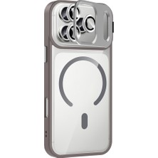 Alan Tech Apple iPhone 17 Pro Max Kılıf Standlı ve Kamera Lens Hediyeli M-Safe Şarj Özellikli Zore Etro Kapak