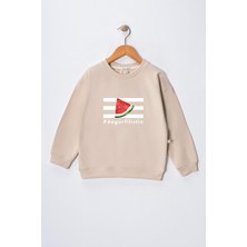 Dekim Moda Kız Çocuk " Özgür Filistin"  Baskılı Pamuklu Sweat