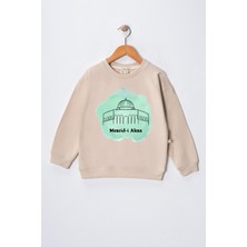 Dekim Moda Kız Çocuk " Mescidi Aksa"  Baskılı Pamuklu Sweat