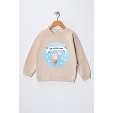 Dekim Moda Kız Çocuk " Kuran Okuyorum" Kalpli  Baskılı Pamuklu Sweat