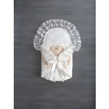 Venüs Shopping Yenidoğan Kuğu Nakışlı Avangard Kundak Bebek Battaniyesi Ekru