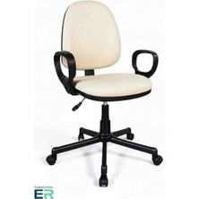 Fonksiyoner Novıa/siyah Metal Ayaklı-Deri Çalışma ve Ofis Koltuğu