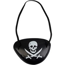 Venüs Shopping Siyah Renk Kuru Kafa Baskılı Plastik Korsan Göz Maskesi Korsan Göz Bandı