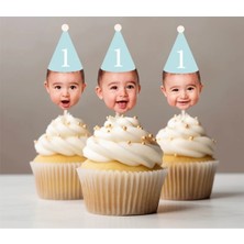 Elf Reklam 10 Adet Doğum Günü Pasta Süsü Cupcake Fotoğraflı Süs Fotoğraflı Kürdan Süsü