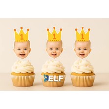 Elf Reklam Doğum Günü Kürdan Süs Cupcake Süs Kişiye Özel Kürdan (10 Adet)