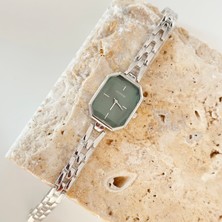 Vesce Atelier Angulaire Gümüş Saat Yeşil