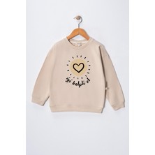 Dekim Moda Kız Çocuk " Iyi Kalpli Ol"  Baskılı Pamuklu Sweat