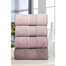 Mira Home 4 Lü El Yüz Havlu Seti &AMP;#37;100 Pamuklu Gökkuşağı 50X85 cm  Pudra