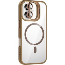 Alan Tech Apple iPhone 17 Kılıf Standlı ve Kamera Lens Hediyeli M-Safe Şarj Özellikli Zore Etro Kapak