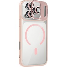 Alan Tech Apple iPhone 17 Pro Kılıf Standlı ve Kamera Lens Hediyeli M-Safe Şarj Özellikli Zore Etro Kapak