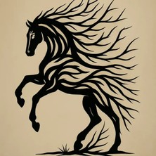 Argün Craft 2d At Tasarımlı Dekoratif Duvar Süsü