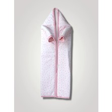 Venüs Shopping Yenidoğan Kalp Baskılı Fermuarlı Kadife Bebek Battaniyesi Pembe