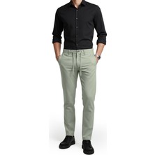 Deepsea Açık Yeşil Esnek Kumaş Slim Fit Beli Lastikli Günlük Spor Pantolon 2601070