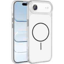 Kılıfolog iPhone 17 Air Kılıf M-Safe Şarj Özellikli Metal Buton Tasarımlı Zore Ikonik Sert Silikon Kapak - Bey