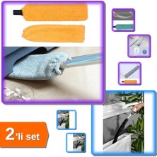 Hereveoyuncak Sihirli Mikrofiber Başlıklı Girintili Yüzey Temizleme Mopu - Sapsız + Kalorifer Peteği Temizleme Fırçası - 2li Set F0RMPV