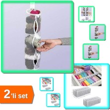 Hereveoyuncak 5 Adet Asılabilir Temiz Çorap Düzenleyici + 10 Gözlü Çekmece Düzenleyici - 2li Set M7G4GA