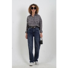 Zelish My Sister Koyu Mavi Yıkamalı Straight Denim Pantolon