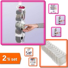Hereveoyuncak 5 Adet Dolap Içi Asılabilir Temiz Çorap Düzenleyici + 11 Gözlü Akordiyon Çekmece Organizer - 2li Set