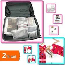 Hereveoyuncak 6 Parça Çanta Düzenleyici + Pembe Elbise Şeklinde Takı Organizeri - 2li Set 3E3FYU