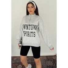 Noa Noa Kadın Fermuarlı Baskılı Sweatshirt – Downtown Energy