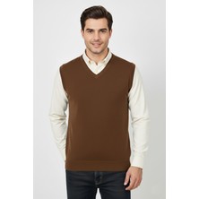 Erkek V Yaka Süveter  Çelik Örgü Regular Kalıp BGL-ST04839