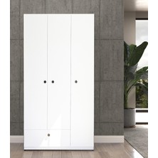 Exent Oskar 3 Kapaklı Elbise Dolabı-3 Kapılı Gardırop