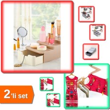 Hereveoyuncak Compact Makyaj Organizeri + Elbise Şeklinde Takı Organizeri - Pembe - 2li Set GE5WRY