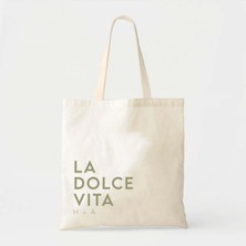 Ninastore Italya Tote Çanta, La Dolce Vita Tasarımı (Pamuk Veya Kanvas)