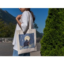 Ninastore Siyah Kedi Keman Tote Çantası - Kedi Severlere Hediye, Kedi Çantası, Estetik Tote Çanta, Kanvas Tote Çanta, Sevimli Tote Çanta Koleksiyonu