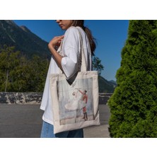 Ninastore Balerin ve Erkek Bale Dansçısı Tote Çantası - Şirin Tote Çantalar, Estetik Tote Çanta, Balerin Tote Çantası, Kitap Çantası, Alışveriş Çantası, Kanvas Çanta