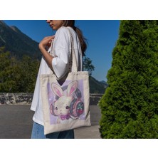 Ninastore Kulaklık Tavşanı Tote Çantası