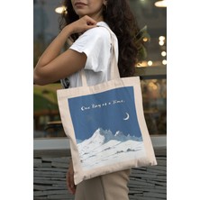 Ninastore Rahat Dağ Tote Çantası - Sevimli Tote Çantalar, Kitap Çantaları, Estetik Kitap Çantası, Alışveriş Çantaları,