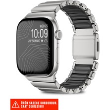 Nezih Case Apple Watch Ultra / Ultra 2 / Ultra 3 49MM Uyumlu Titanyum Silikon Kordon