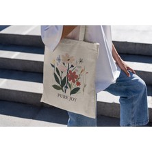 Ninastore Pure Joy Tote Çanta - Şirin Tote Çantalar, Alışveriş Çantası, Estetik Kitap Çantası, Kitap Çantası Hediyesi, En Iyi Tote Çantalar, Havalı Tote Çantalar