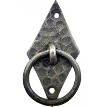 Marsilyan Antika Tarz Dekoratif Pirinç Dik Baklava Halka , Mobilya Kulbu - 82X41 Mm, Oksit